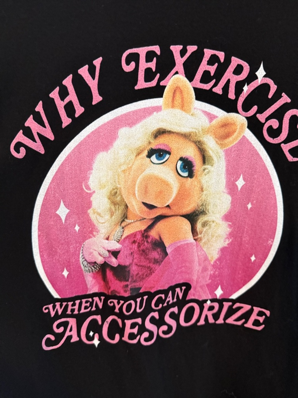 Disney Miss Piggy Graphic Tee - Black with Pink Accents XL - Picture 5 of 7